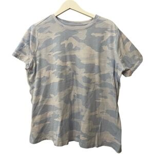 Athleta Organic Cotton t shirt‎ blue Camo size 1X